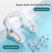 Resim Boyun Fanı Taşınabilir Bıçaksız Mini Usb Şarj Edilebilir Sessiz 1 Adet 