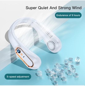 Resim Boyun Fanı Taşınabilir Bıçaksız Mini Usb Şarj Edilebilir Sessiz 1 Adet 