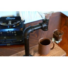 Resim evimobidesign Manuel Filtre Kahve Demleme Seti & V60 Kahve Demleme & Doğal Masif Ahşap & Dripper & Dripper Standı 