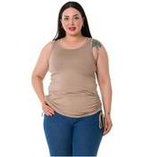 Resim Büyük Beden Kalın Askılı Yanları Tünelli Viskon Vizon Body-vizon Vizon 