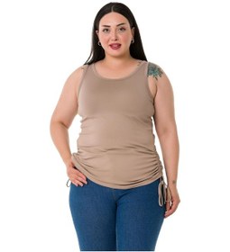 Resim Büyük Beden Kalın Askılı Yanları Tünelli Viskon Vizon Body-vizon Vizon 