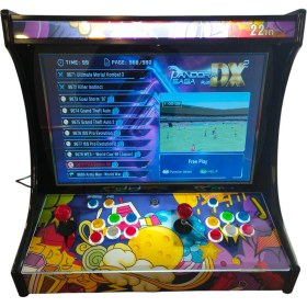 Resim Schitec 4khd 3D Pandora 9800 Arcade Oyunlu Taşınabilir Pandora Masaüstü Kabinli 22INÇ Atari Makinası 