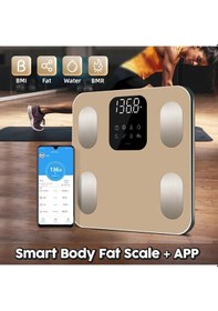 Resim Xuweiwei Altın Banyo Dijital Ölçekli Tartı 18144 Kg Kapasiteli Led Ekranlı Vücut Ağırlık Ölçer Kilogram Ve Pound 