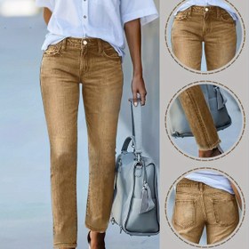 Resim AW25 Kadınlar için Yüksek Bel Esnek Denim Pantolon - Zarif Dar Kesim, Rahat ve Çok Yönlü Tüm Mevsimler İçin, Günlük Geziler, İş ve Seyahat İçin Mükemmel, Rahat Kıyafet Pantolon | Yüksek Bel Pantolon | Rahat Kesim 