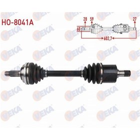 Resim Honda Accord V 2.0 1993-1998 Komple Aks Sağ Ön Uzunluk 602,7mm Abslı 50 Dış Tdr100650eva 