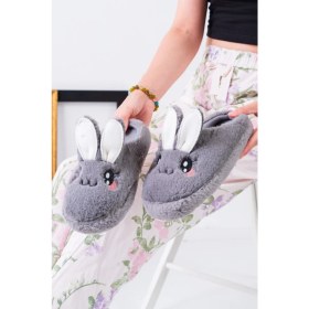 Resim Pofuduk Hayvan Figürlü Panduf Kadın Ev Terliği Bohça Terliği Misafir Terliği 