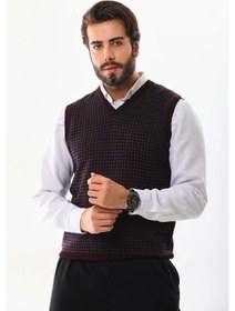 Resim Pelikan Erkek V Yaka Desenli Yün Süveter 4p17 Bordo 