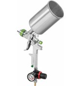 Resim Hallow 2.5 MM Meme Hvlp Yerçekimi Besleme Püskürtme Tabancası Gümüş 