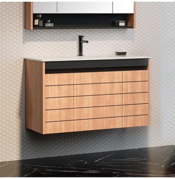 Denko Beyoğlu 100 Cm Mdf Mat Yeşil Banyo Dolabı Takımı, Boy Dolap Yeşil