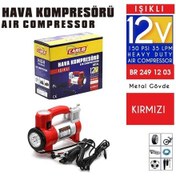 Resim Carub Metal Gövdeli Lastik Hava Kompresörü Kırmızı Renk 12 Volt 