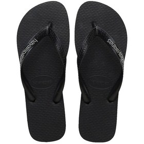 Resim Rubber Logo Filete Black Erkek Terlik-4779 Siyah 