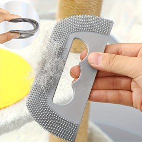 Resim 1 Paket Yumuşak Silikon Kedi & Köpek Tüyü Temizleme Fırçası - Mobilya, Giysi, Araba Oturaklıkları için Ergonomik Saplı ve İnce Kıllarla Manuel Evcil Hayvan Tüyü Alma Aracı - Elektrik Gerekmez, Ev Kullanımı İçin Taşınabilir Lint Fırçası, Kolay Tutuşlu Sap 