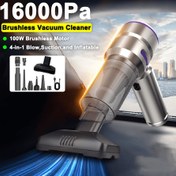 Resim 100W Yüksek Güçlü Fırçasız Elektrikli Süpürge, 16000Pa El Tipi Araba Süpürge 4-in-1 Hava Temizleyici, Arabalar, Evler, Kamp için Uygun 
