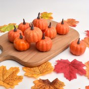 Resim 42 Parça Sonbahar Hasat, Halloween Sıcak Yapay Mini Balkabağı ve Sahte Akçaağaç Yapraklı Kombin Seti, 12 Adet Balkabağı ve 30 Rastgele Renkli Yaprak İçerir, Sonbahar Çiftlik Dekorasyonu, Şükran Günü Parti Masa Süslemeleri, Halloween Noel Aksesuarları, Temalı Restoran Kitapçı Ev Yemek Masası Kitabı Rafı Sergisi için Uygun, DIY Düğün Partisi Aksesuarları Olarak da Kullanılabilir Gerçekçi Balkabağı Seti 