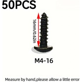 Resim Hightower 50 Adet U Tipi Metal Kendinden Vidalama Civata M4-16 Araç Çamurluğu Ve Koruma Plakaları İçin Dayanıklı Demir Yapı 