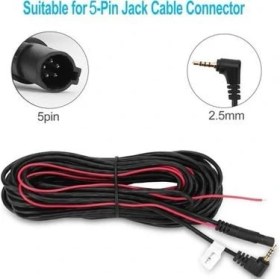 Resim Keepro 5 Metre 5 Pin 2.5 mm Geri Görüş Kamera Kablosu 2.5 mm 5 Pin Araç Kamera Kablosu 