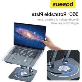 Resim Baseus Ayarlanabilir Dizüstü Bilgisayar Standı, 360 Derece Dönebilen Ayarlanabilir Dizüstü Bilgisayar Standı Üç Katlı Versiyon Apple Uyumlu MacBook Air Pro, Dell Xps, Hp Vb. İçin Ergonomik Katlanabilir Stand 