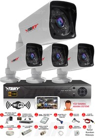 Resim TAIKY 4 Kameralı 5mp Sony Lensli Fullhd 1080p Yüz Tanıma Wıfı Güvenlik Kamera Sistemi W-f346-250 