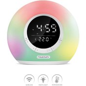 Resim Powerway Saat Alarm Usb Aux Müzik Çalar Radyo Gece Lambası Taşınabilir Space Bluetooth Hoparlör-628 