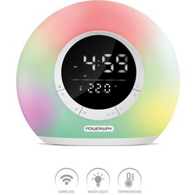 Resim Powerway Saat Alarm Usb Aux Müzik Çalar Radyo Gece Lambası Taşınabilir Space Bluetooth Hoparlör-628 