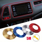 Resim 1 Rulo PVC Araç İç Dekoratif Şerit, 5M Uzunluk, Gösterge Paneli ve Kapı Aralığı Dekorasyonu için Esnek Çizgi, İç Modifikasyon Aksesuarları 