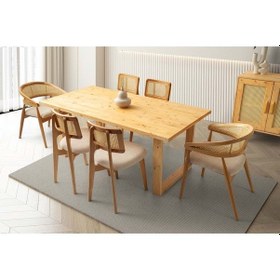 Resim Ahşap Natural Bukle Gazel Sandalye Ahşap 