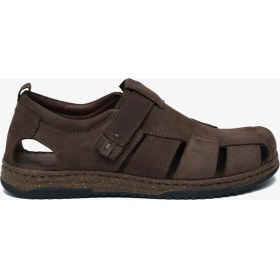 Resim Greyder Erkek Kahverengi Nubuk Hakiki Deri Sandalet 6Y1CS64806 