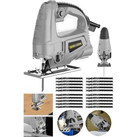 Resim Graizer Alman 4000 W Sjs Metal Şanzuman 6 Kademe Devirli Bakır Sargili Dekupaj Testere makinesi 