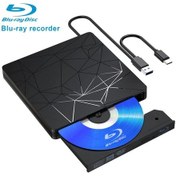 Resim Motion003 Usb 3.0 Type-c Çift Arayüzlü Taşınabilir Blu-ray Dvd Cd Yazıcı Oynatıcı Siyah 