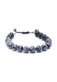 Resim Unisex 2'Li Kombin Obsidyen-Parlak Oniks Doğaltaş Bileklik Çok Renkli 