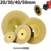 Resim 5 adet/set TiN Kaplı Elmas Delme Diski, 20/30/40/50mm, Döner Aletler, Mücevher, Cam, Seramik için, Elektrik Olmadan Kullanın 