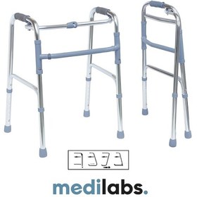 Resim Medilabs Premium Walker Hafif Alüminyum Kaymaz Tabanlı Katlanabilir Yürüteç 