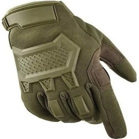 Resim Yingfu Erkek Retro Motosiklet Sürüş Eldivenleri, Dış Mekan Kullanımı İçin Hafif Dayanıklı Yeşil M 