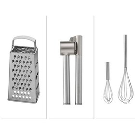 Resim Ikea 2'li Çırpıcı Pabjuda Çelik Rende İdealisk Çelik Sarımsak Ezici Koncis 