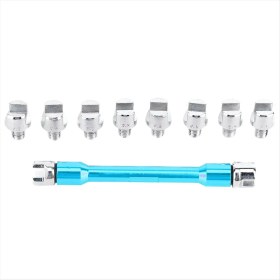 Resim Gcp Like Motosiklet Kolu Konuştu Anahtarı Cnc Ingiliz Anahtarı Takımı 5.0-6.8 Uzunluk 93MM/3.7 In Çoğu Motosiklet Lastiği Tamir Anahtarı Mavi (Yurt Dışından) 