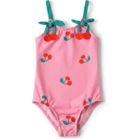 Resim The Littles Kids Kiraz Desenli Hızlı Kuruyan Pembe Renk Kız Çocuk Mayo 
