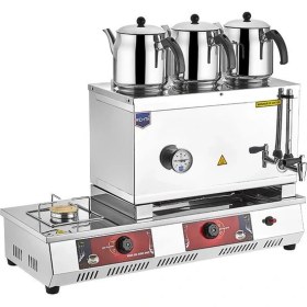 Resim Remta Doğalgazlı Çay Kazanı Üç Demlikli 33 Lt Remta Çay Ocağı Makinesi-DEMLİK DAHİL DEĞİLDİR 