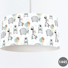 Resim instababyrooms Zürafa Balon Desenli Çocuk Odası Dijital Baskılı Sarkıt Avize 