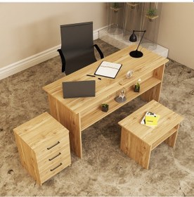 Resim KALENDER DEKOR MERKÜR-1-2-3 OFİS BÜRO MASASI TAKIMI MRK04 