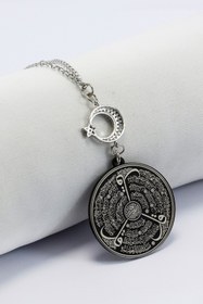 Resim biuti Siyah Parlak Taşlı Ay Yıldız Çelik Çift Taraflı Ayetel Kürsi / Felak Nas İhlas Araba Dikiz Ayna Süsü 