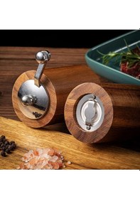 Resim Ahşap El Değirmeni Öğütücü Ahşap Baharat Tuz Öğütücü Değirmen 