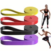 Resim 1 adet Elastik Direnç Bandı Egzersiz Genişletici Esneme Fitness Kauçuk Bandı Çekme Yardımcı Bantlar Eğitim Pilates Ev Jimnastiği Egzersizi için 