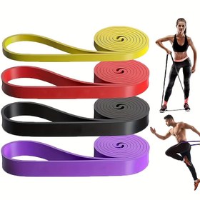 Resim 1 adet Elastik Direnç Bandı Egzersiz Genişletici Esneme Fitness Kauçuk Bandı Çekme Yardımcı Bantlar Eğitim Pilates Ev Jimnastiği Egzersizi için 