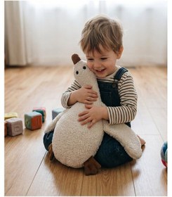 Resim Sevimli Uyku Arkadaşı Antialerjik- Vidalı Göz- Teddy Ekru Kaz 