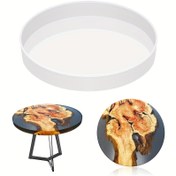 Resim Oversize Reçine Masa Kalıbı 35.56 Cm Yuvarlak Silikon Epoksi Reçine Kalıpları Nehir Masası, DIY El Sanatları, Kesme Tahtası, Masaüstü Dekorasyonu 