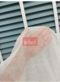 Resim Tül Perde Brillant Ağır Gramajlı Ekru Keten Efektli 
