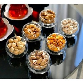 Resim 6'lı Çift Cidarlı Cam Lokumluk Sosluk Çerezlik 12478 