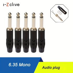 Resim 6,35mm Mono Çinko Alaşımli Gövde Altın Kaplama Ses Fişi, 1/4" Ses Fiyonkları 6.35mm Erkek 1/4 İnç Lehim Tip Monitör Düz Bağlayıcı DJ Mikser, Hoparlör Kabloları, Gitara Kabloları, Phono, Patch Cable, Mikrofon Kabloları için., Lehmeli Tel. ,Gitar Kabini Fişeksi,Phono Konnektörü, Kompakt Konnektor, Dayanıklı Audio Jakları, İzoleli Plug Yapımında, Kaliteli Konnectorler, Stüdyo İngilizce Professionals 