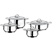Resim OMS 1023 Yummy 8 Parça Çelik Tencere Seti Silver 