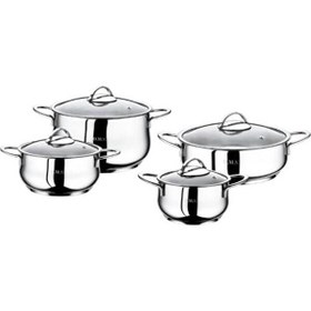 Resim OMS 1023 Yummy 8 Parça Çelik Tencere Seti Silver 
